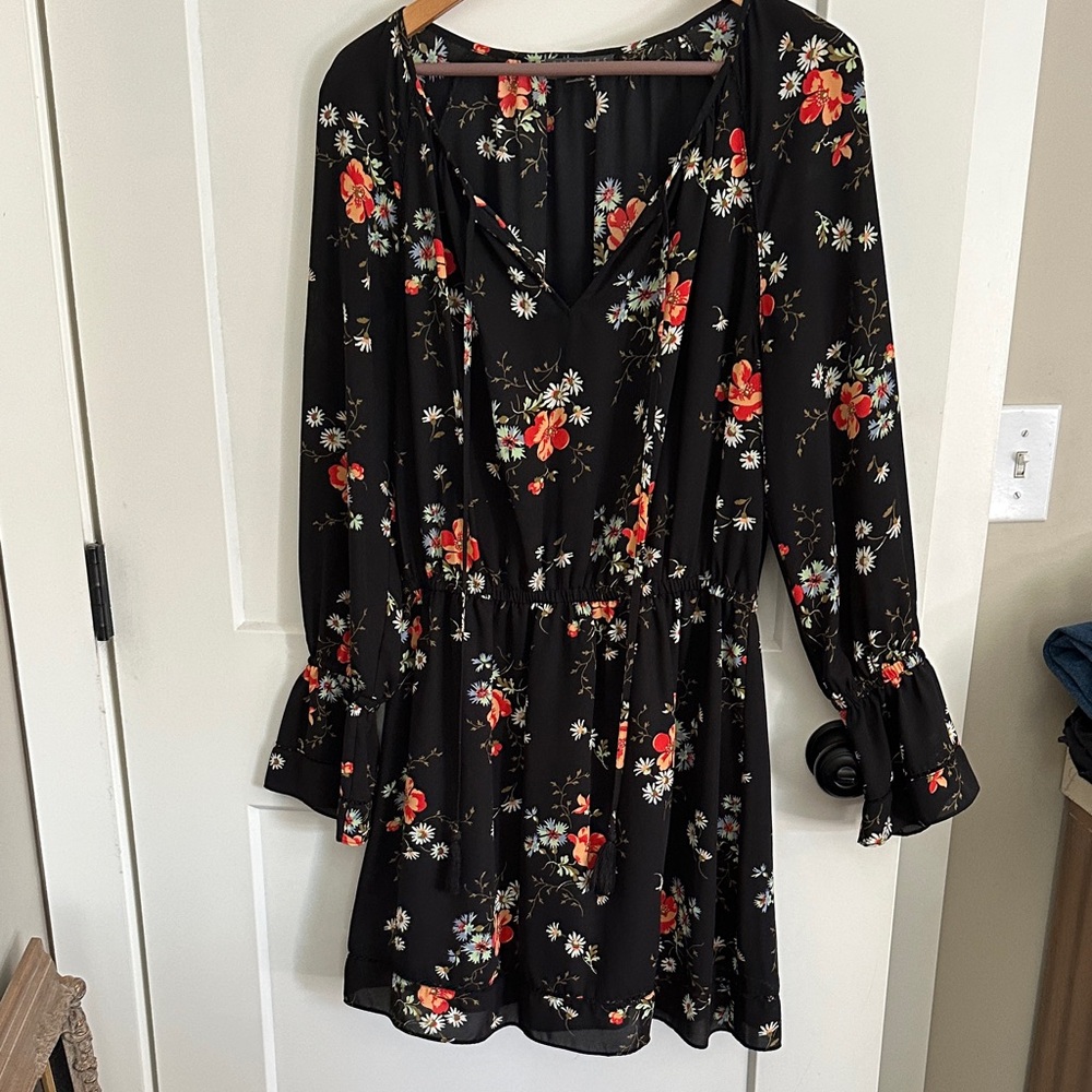 Floral Black Dress